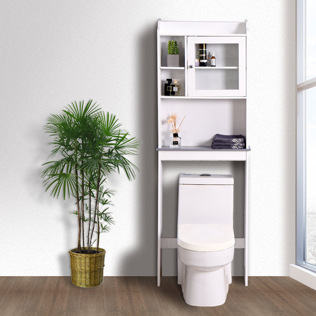 Over The Toilet Storage Bathroom Storage Space Saver Organizer- White_2