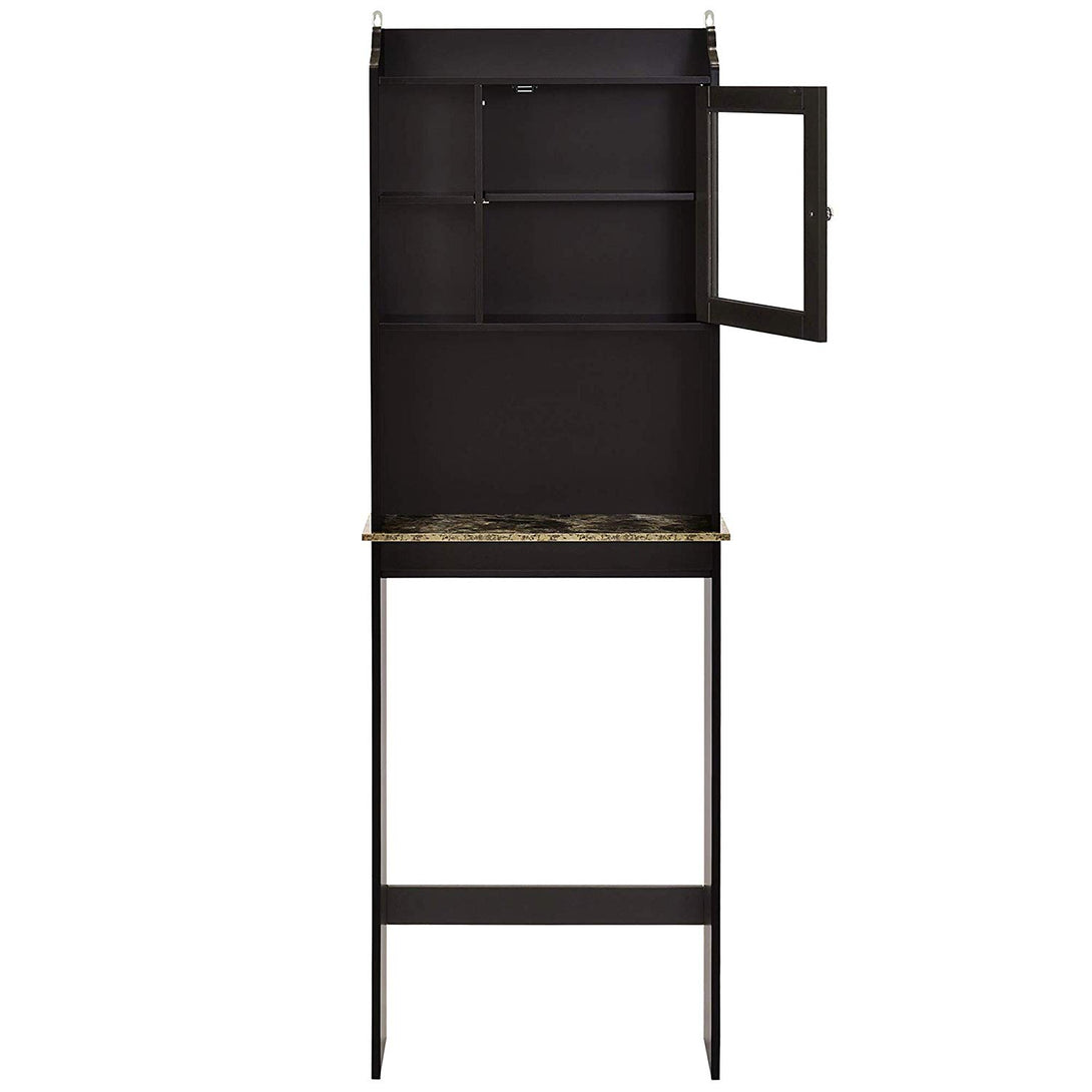 Modern Over The Toilet Space Saver Wood Storage Cabinet Organizer- Espresso_5