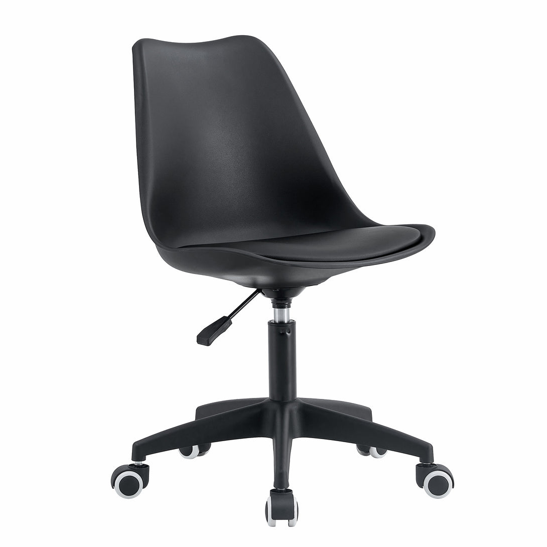 Home and Office Height Adjustable Armless Swivel Gaming Chair- Black_26