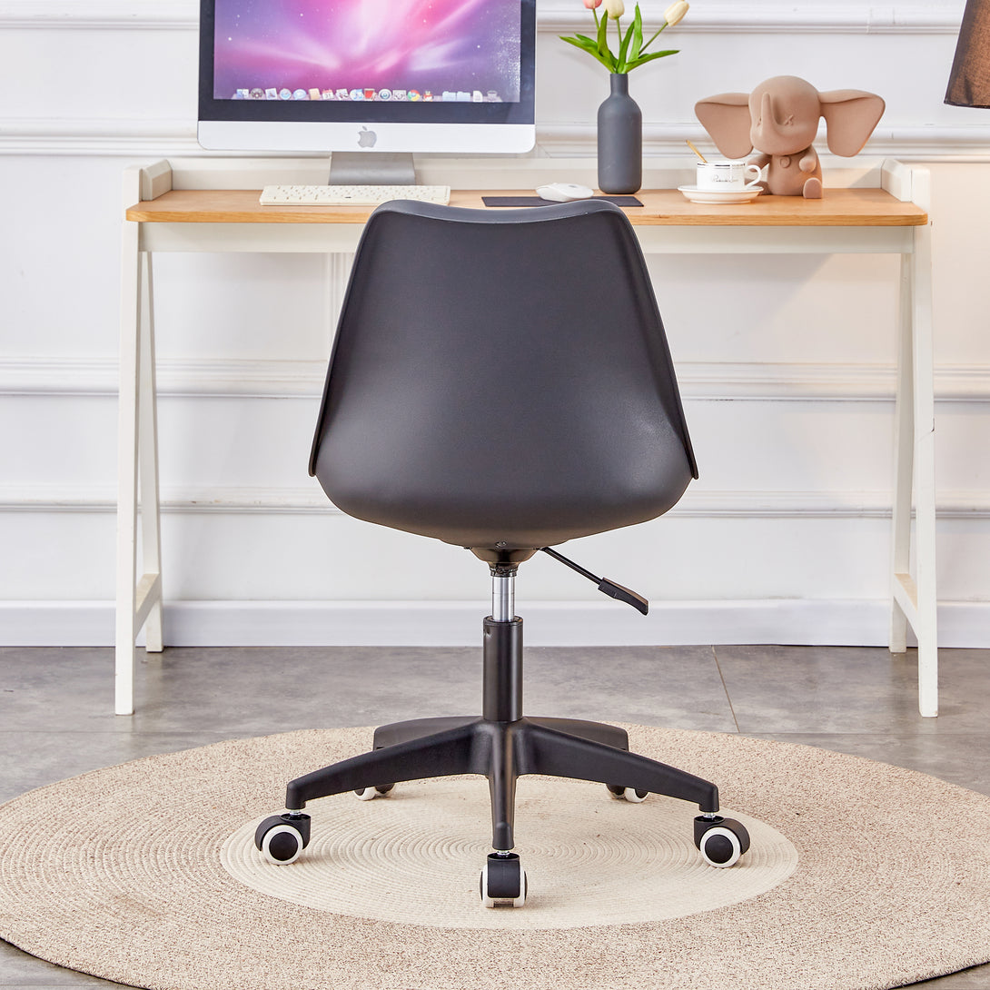 Home and Office Height Adjustable Armless Swivel Gaming Chair- Black_6