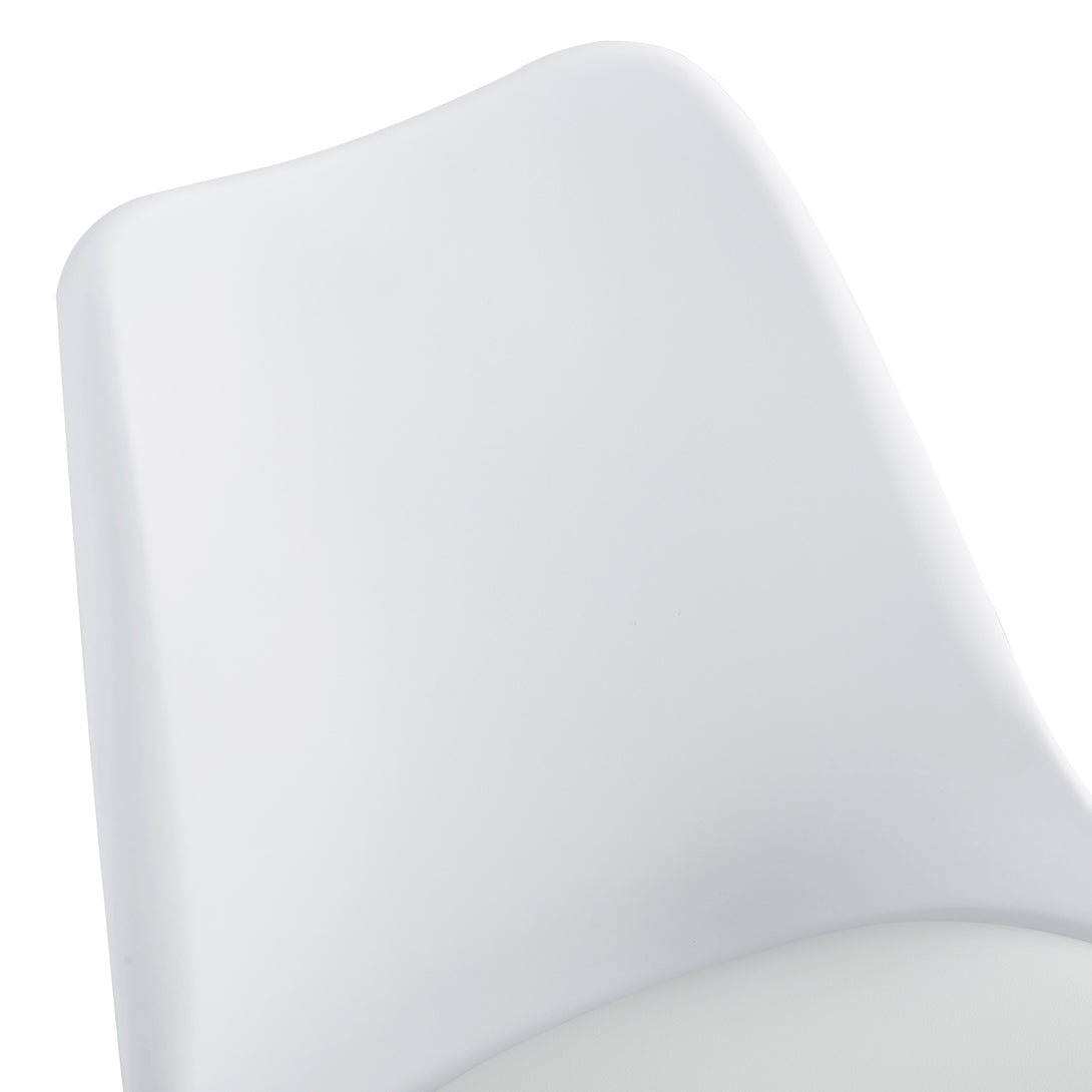 Home and Office Height Adjustable Armless Swivel Gaming Chair- White_18