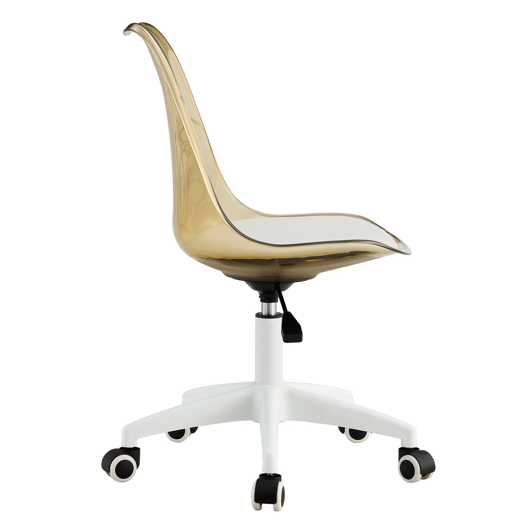 Home and Office Height Adjustable Armless Swivel Gaming Chair- Brown_21