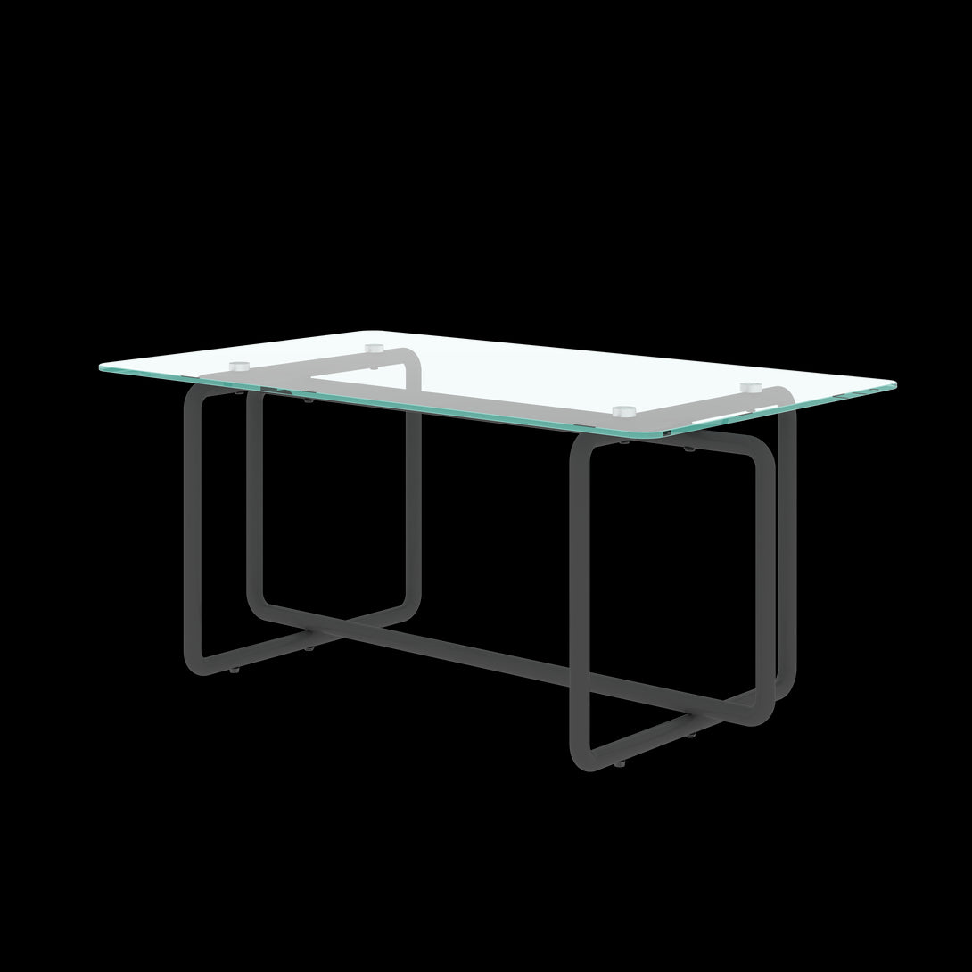 Modern Designed Tempered Glass Rectangular Console Center Table- Transparent_13