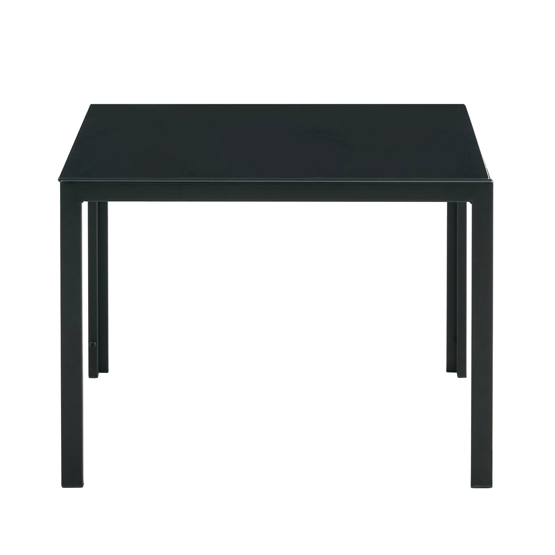 Set of 2 Tempered Glass Modern Design Nesting Coffee Table Set in Black_11