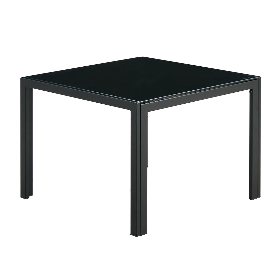 Set of 2 Tempered Glass Modern Design Nesting Coffee Table Set in Black_12