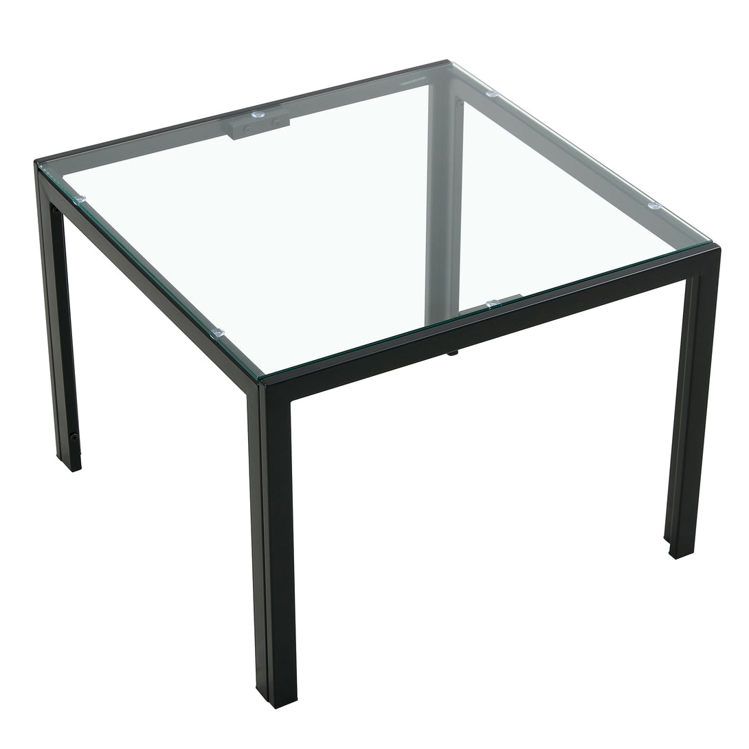 Set of 2 Coffee Table Set Modern Designed Square Tempered Glass Tea Table_16