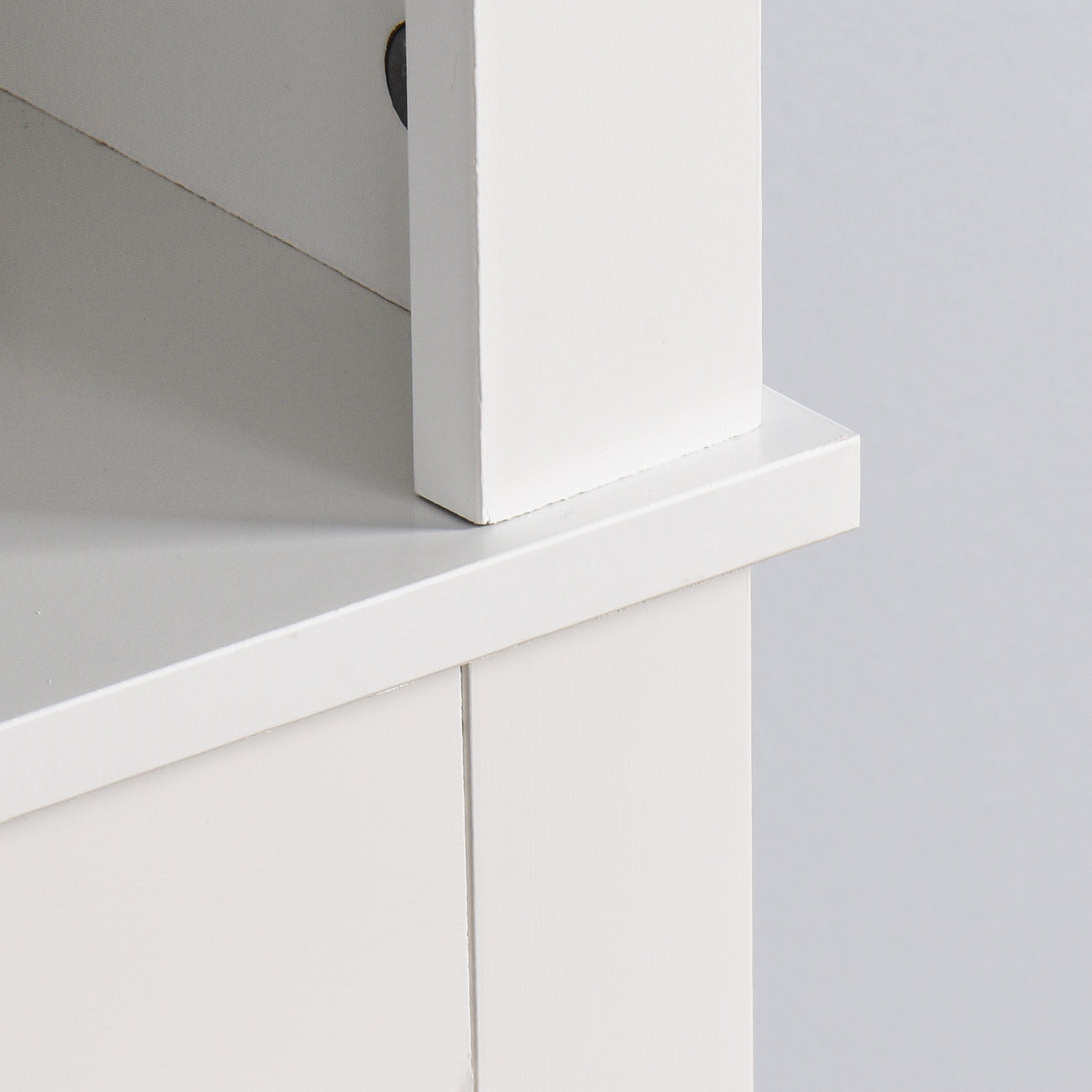 Wooden Over the Toilet Space Saver Storage with Adjustable Shelf in White_8