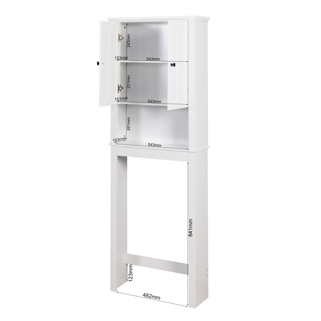 Wooden Over the Toilet Space Saver Storage with Adjustable Shelf in White_3