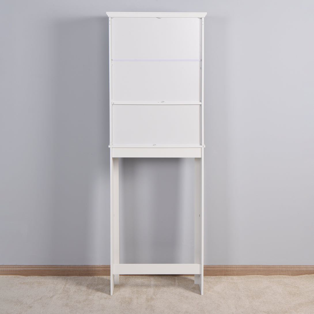 Wooden Over the Toilet Space Saver Storage with Adjustable Shelf in White_5