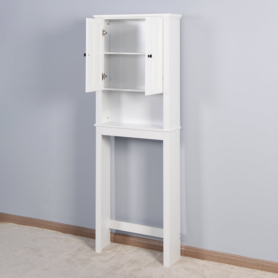 Wooden Over the Toilet Space Saver Storage with Adjustable Shelf in White_10