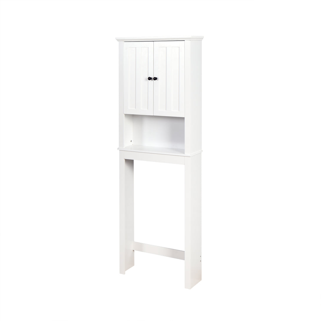 Wooden Over the Toilet Space Saver Storage with Adjustable Shelf in White_0