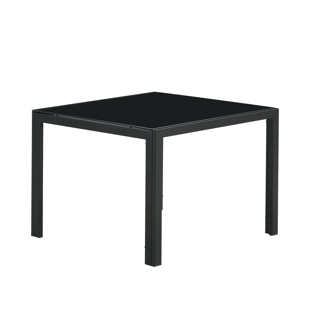 Set of 2 Coffee Table Set Modern Designed Square Tempered Glass Tea Table- Black_16