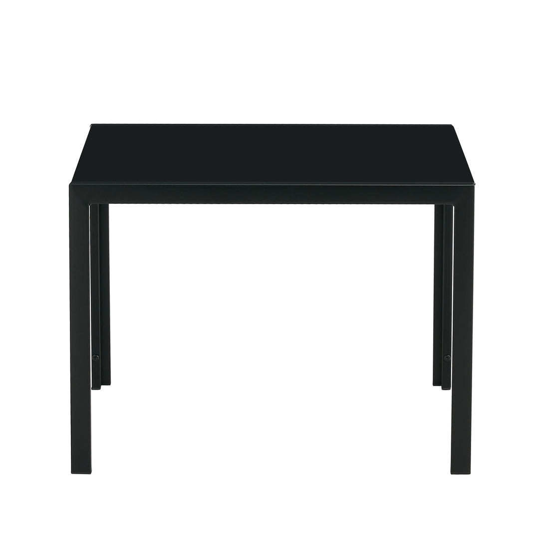 Set of 2 Coffee Table Set Modern Designed Square Tempered Glass Tea Table- Black_17