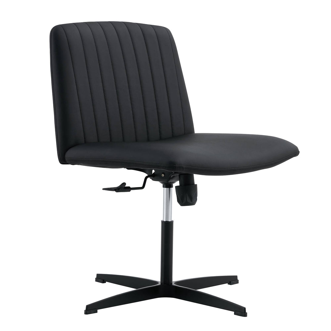 Modern Contemporary Height Adjustable PU Office Swivel Chair- Black_11