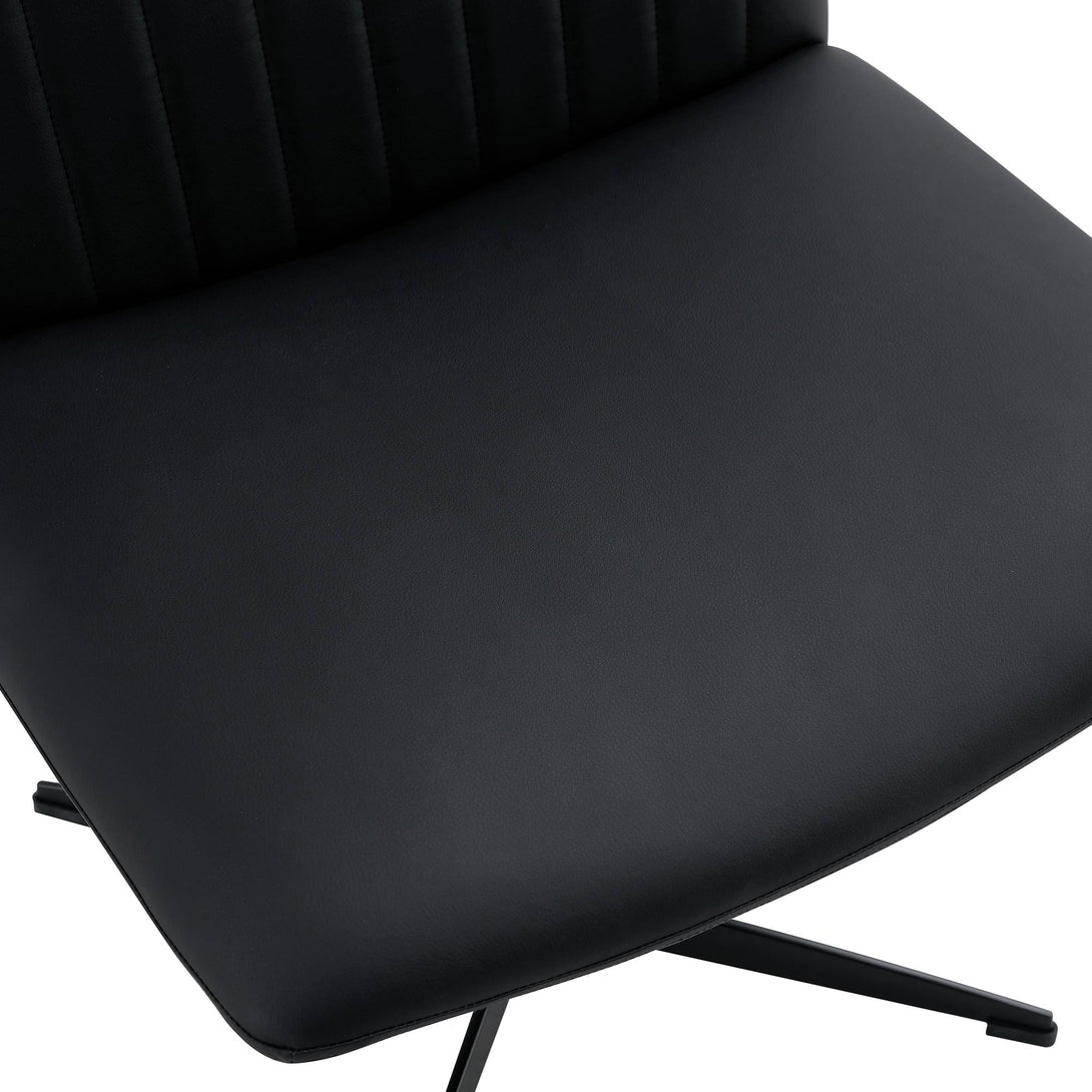 Modern Contemporary Height Adjustable PU Office Swivel Chair- Black_9