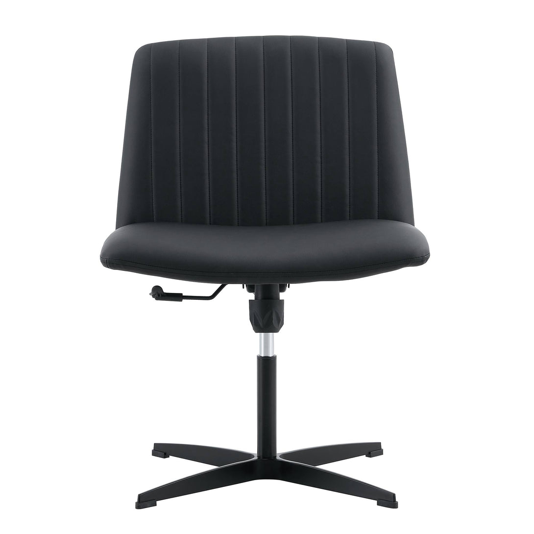 Modern Contemporary Height Adjustable PU Office Swivel Chair- Black_13