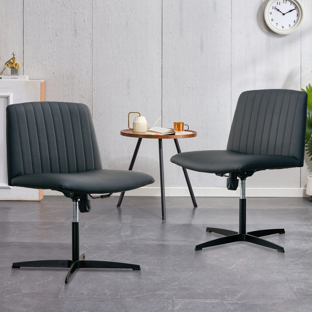 Modern Contemporary Height Adjustable PU Office Swivel Chair- Black_7