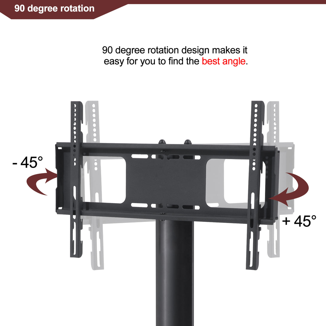 3-Tier Multi-functional TV Stand Height Adjustable Swivel Bracket - Black_8