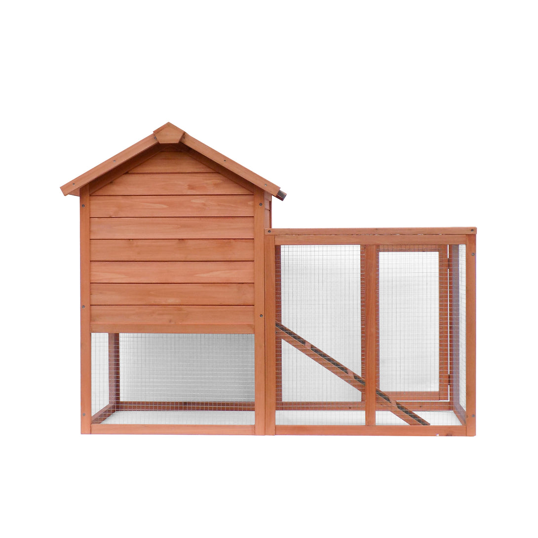 Easy Assembly Rabbit Hutch Indoor Cage Outdoor Chicken Coop- Light Brown_6