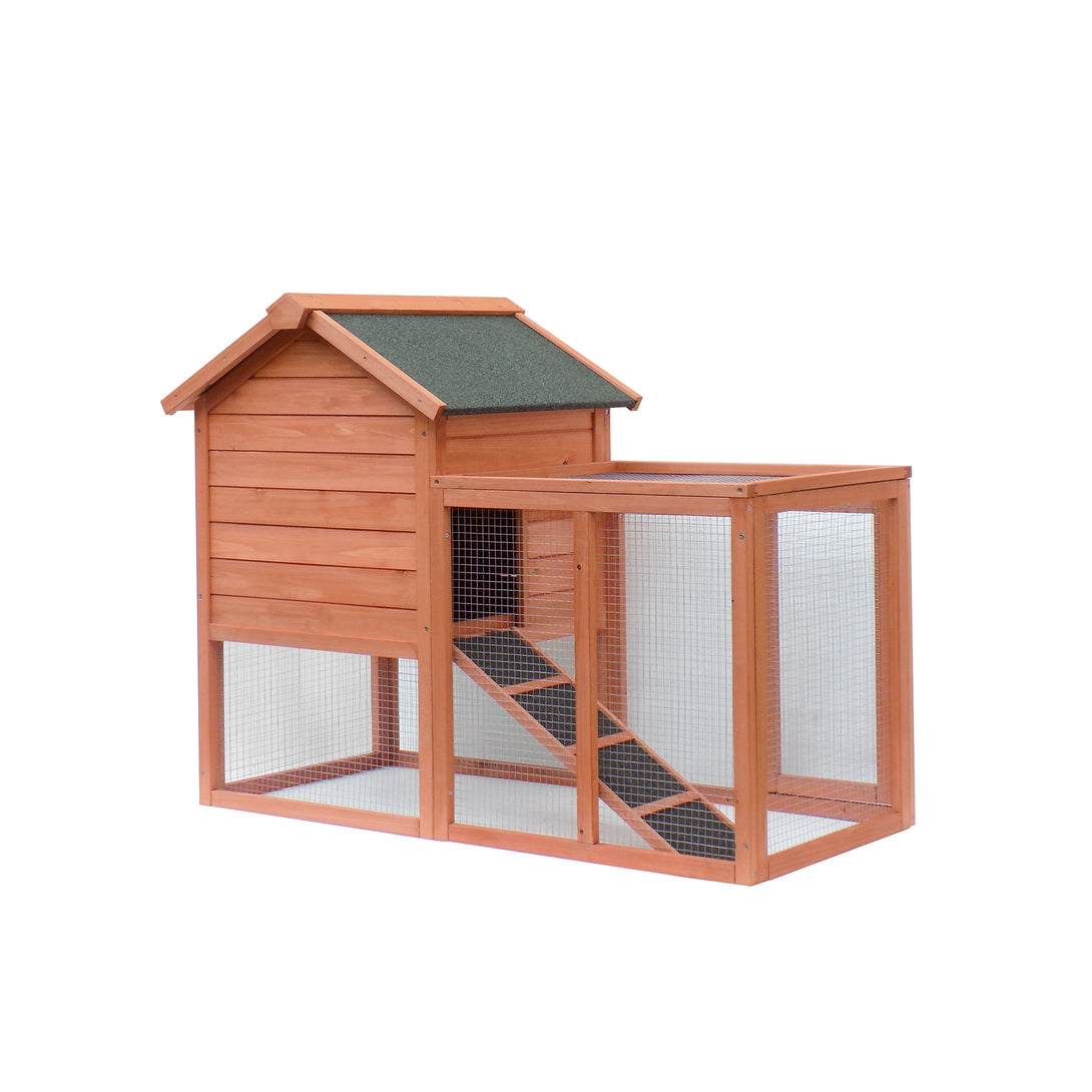 Easy Assembly Rabbit Hutch Indoor Cage Outdoor Chicken Coop- Light Brown_5