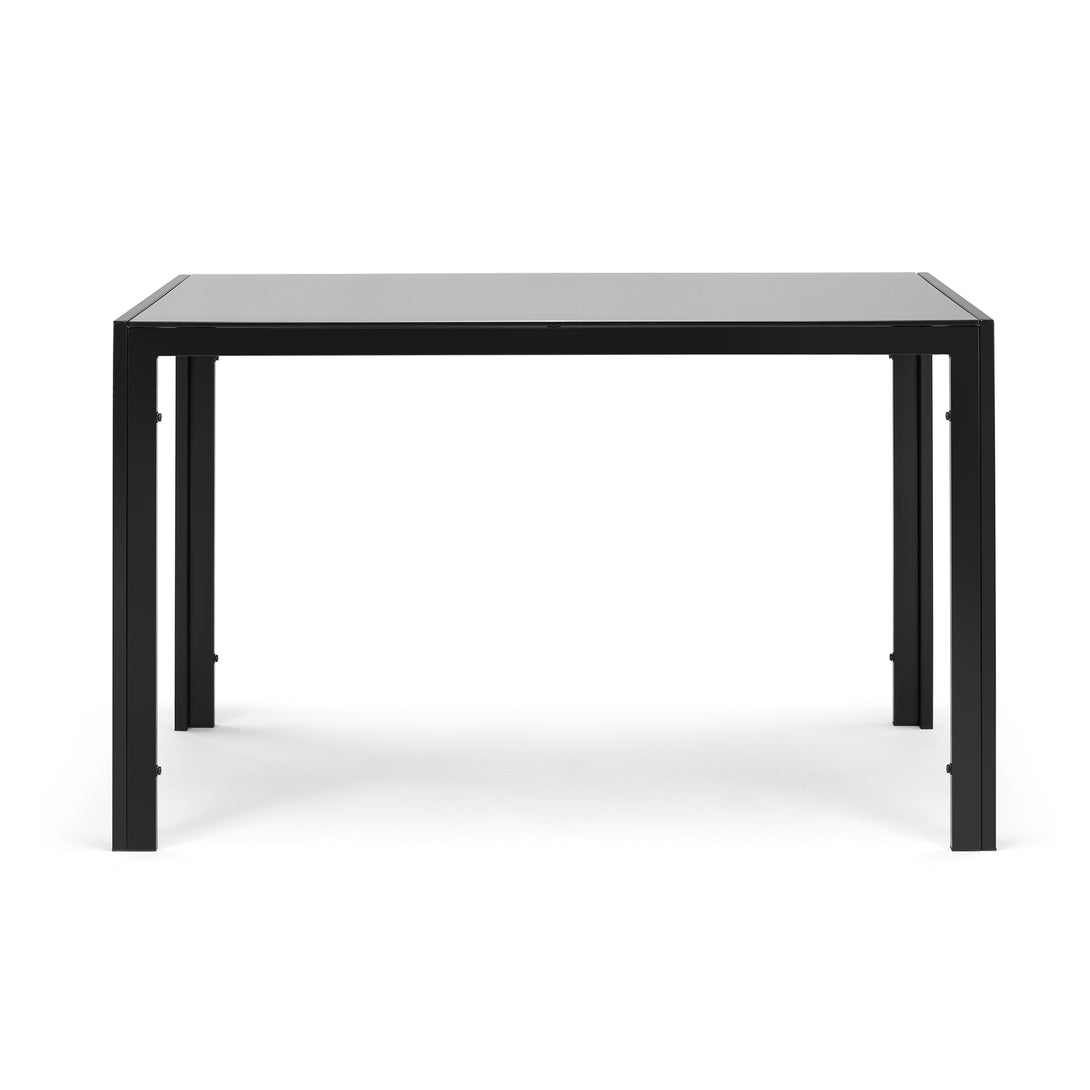 4 Seater Heavy Duty Tempered Minimalist Glass Top Dining Table- Black_1