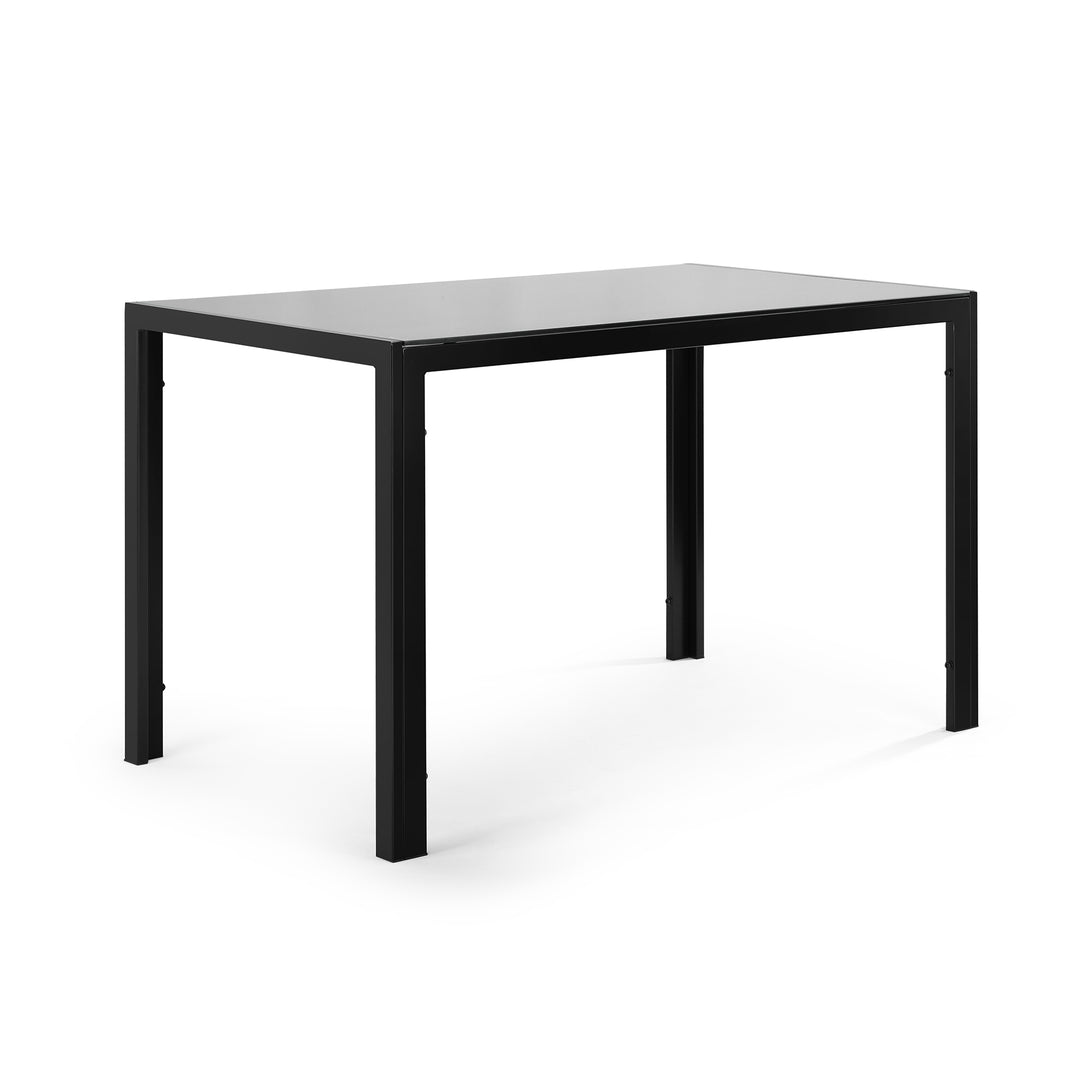 4 Seater Heavy Duty Tempered Minimalist Glass Top Dining Table- Black_2