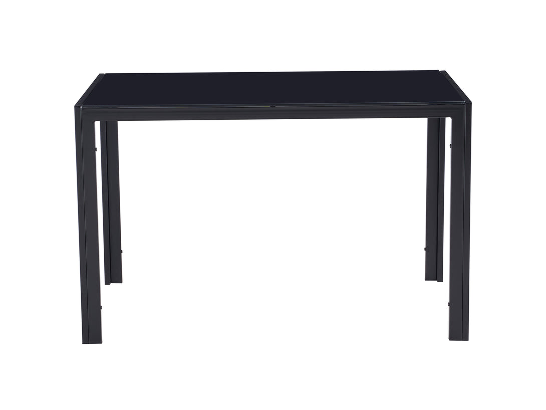 4 Seater Heavy Duty Tempered Minimalist Glass Top Dining Table- Black_3