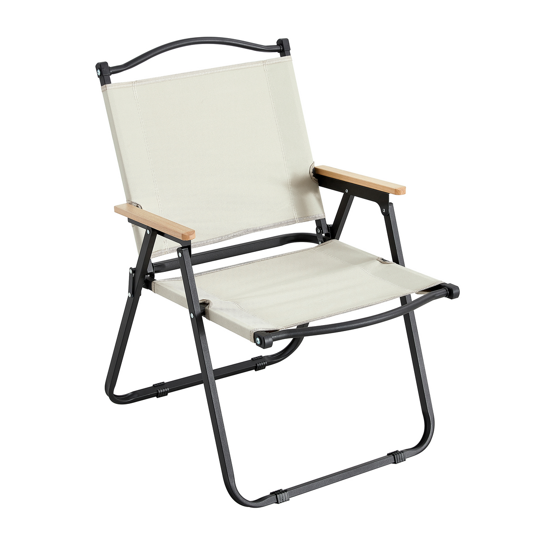 Modern Contemporary Foldable Outdoor Chair for Backyard Camping in Beige_1