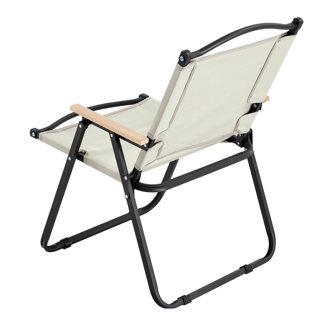 Modern Contemporary Foldable Outdoor Chair for Backyard Camping in Beige_4