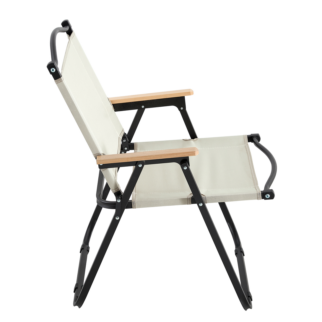 Modern Contemporary Foldable Outdoor Chair for Backyard Camping in Beige_6