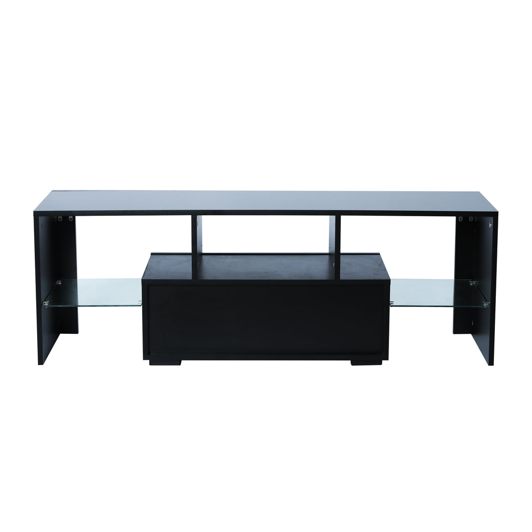 Modern TV Console Storage Media TV Organizing Cabinet Worktop- Black_19