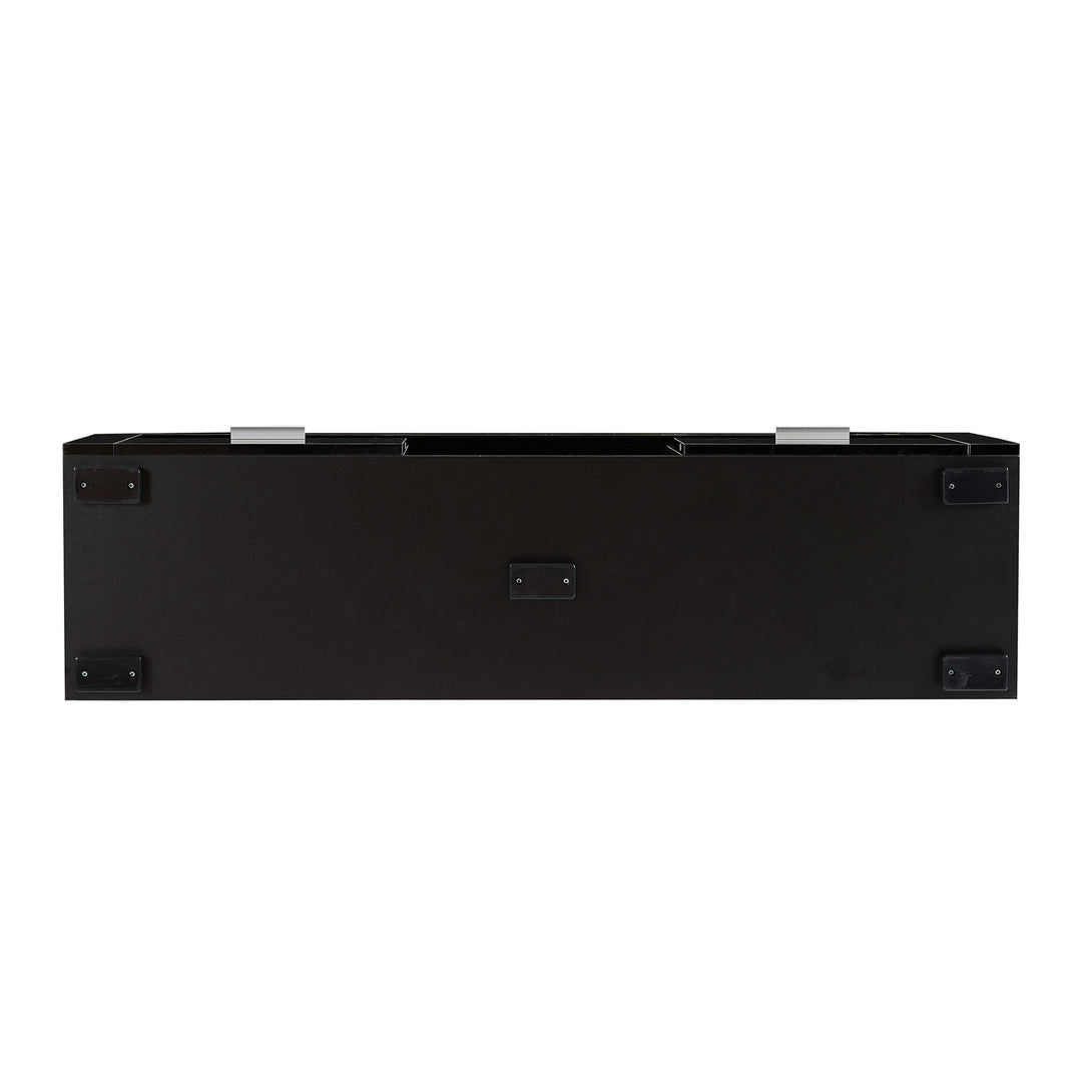 Modern TV Console Storage Media TV High Gloss Organizing Cabinet with LED Light- Black_8