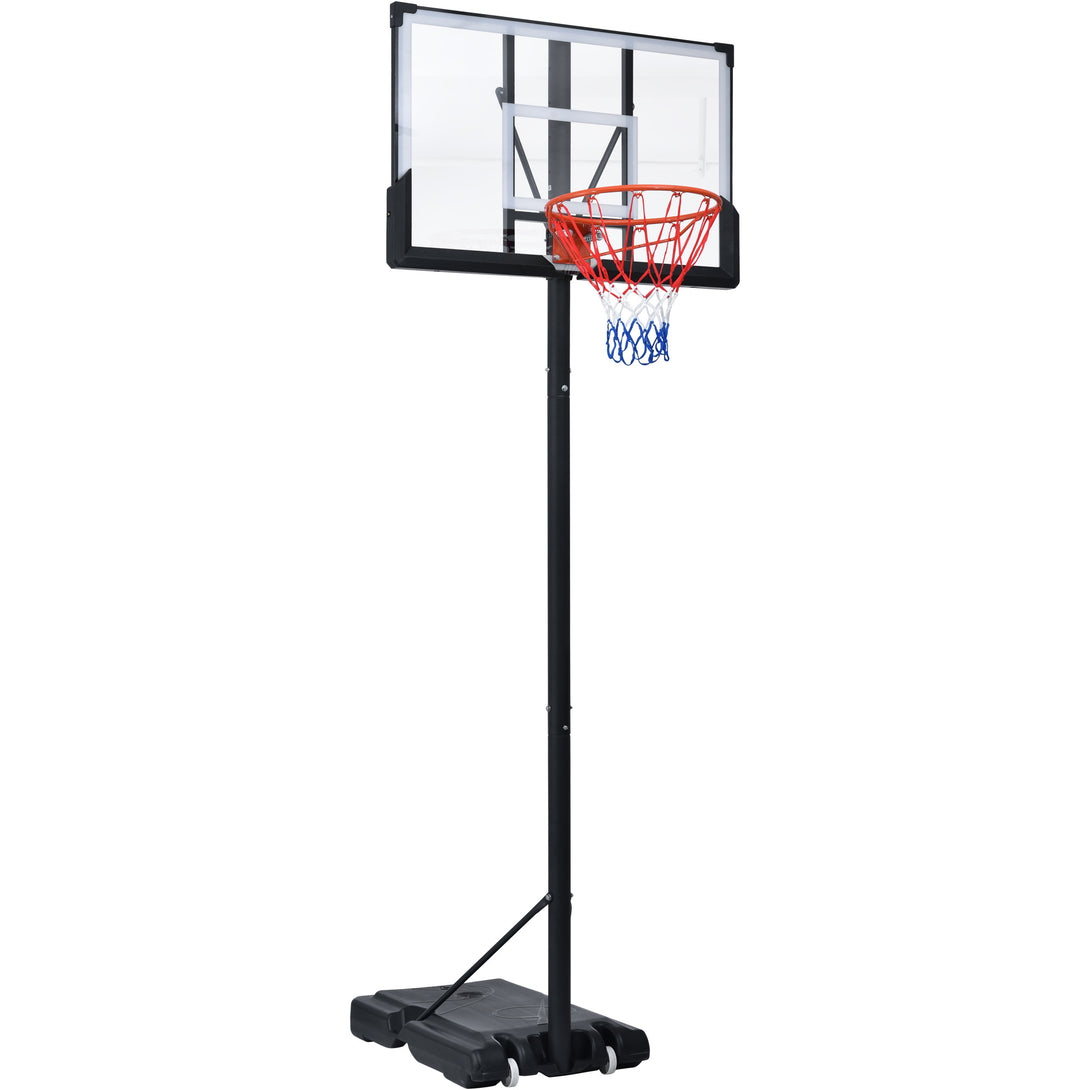 Height Adjustable Waterproof Portable Basketball Hoop System with Colorful Lights_1