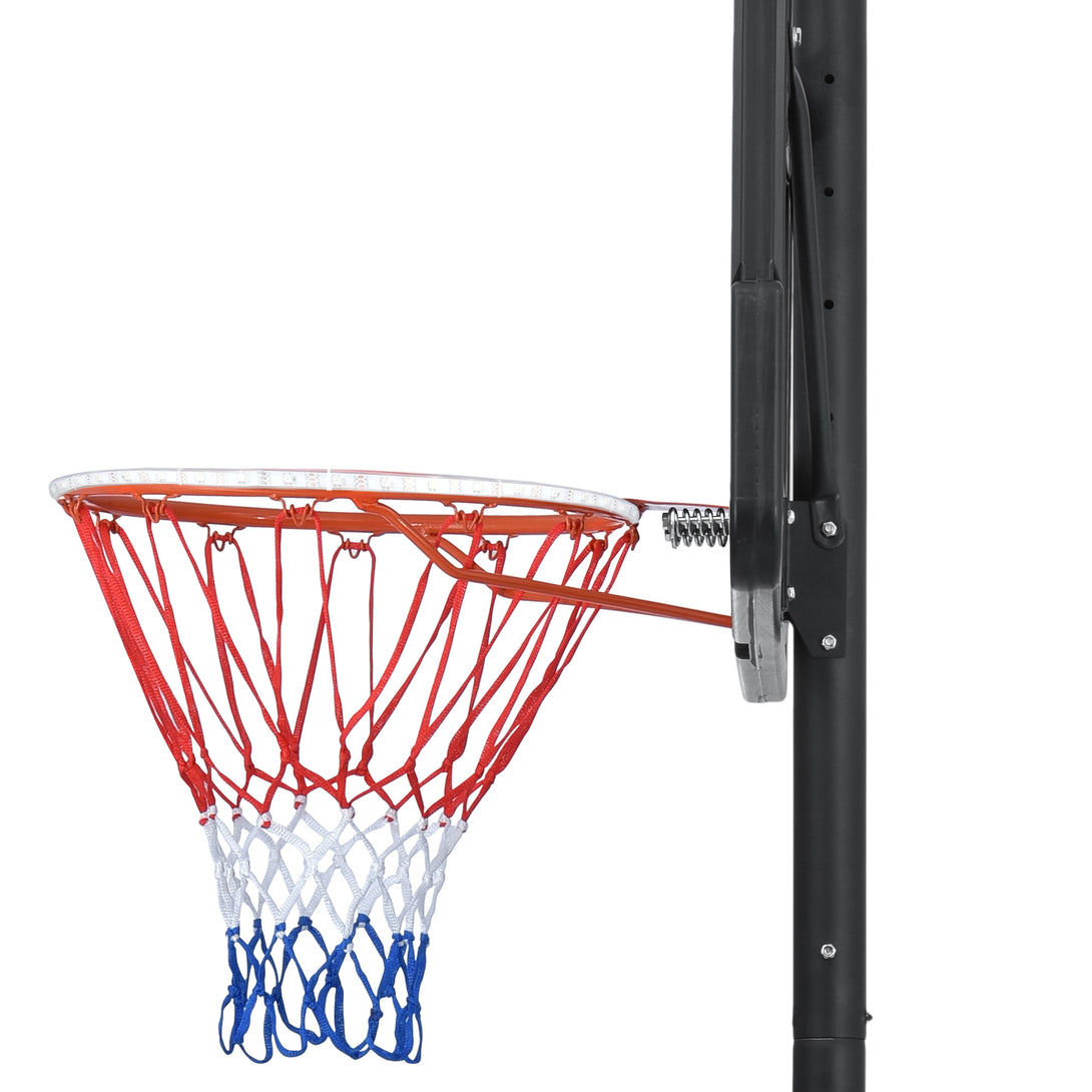 Height Adjustable Waterproof Portable Basketball Hoop System with Colorful Lights_9