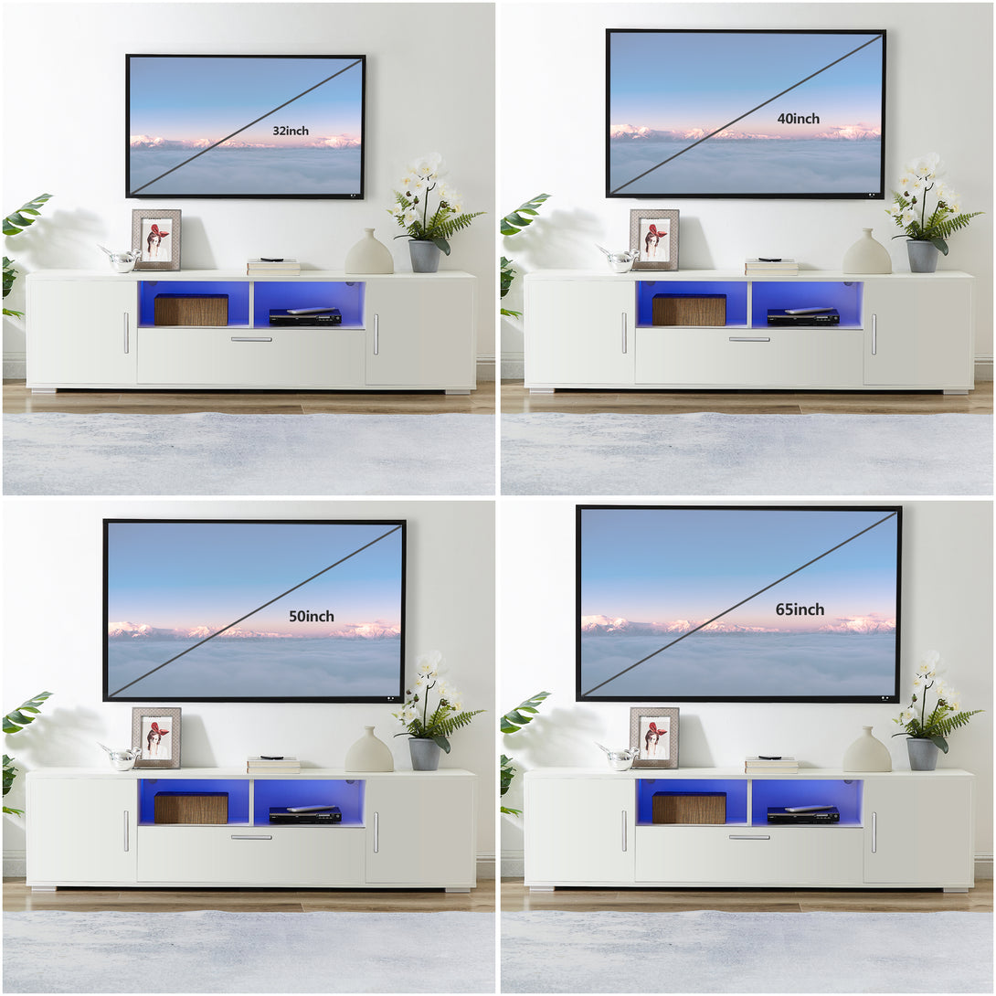 Modern LED TV Stand for 65 Inch TV with LED Lights and 4 Storage Cabinets_5