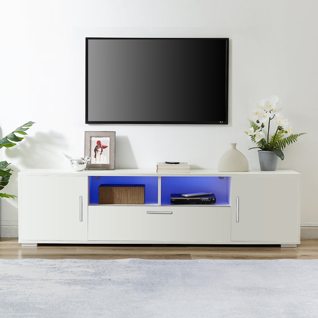 Modern LED TV Stand for 65 Inch TV with LED Lights and 4 Storage Cabinets_3