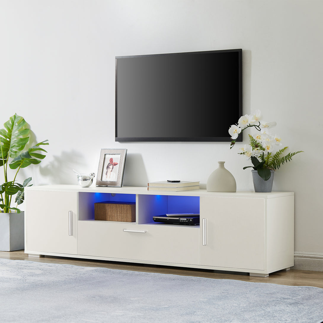 Modern LED TV Stand for 65 Inch TV with LED Lights and 4 Storage Cabinets_4