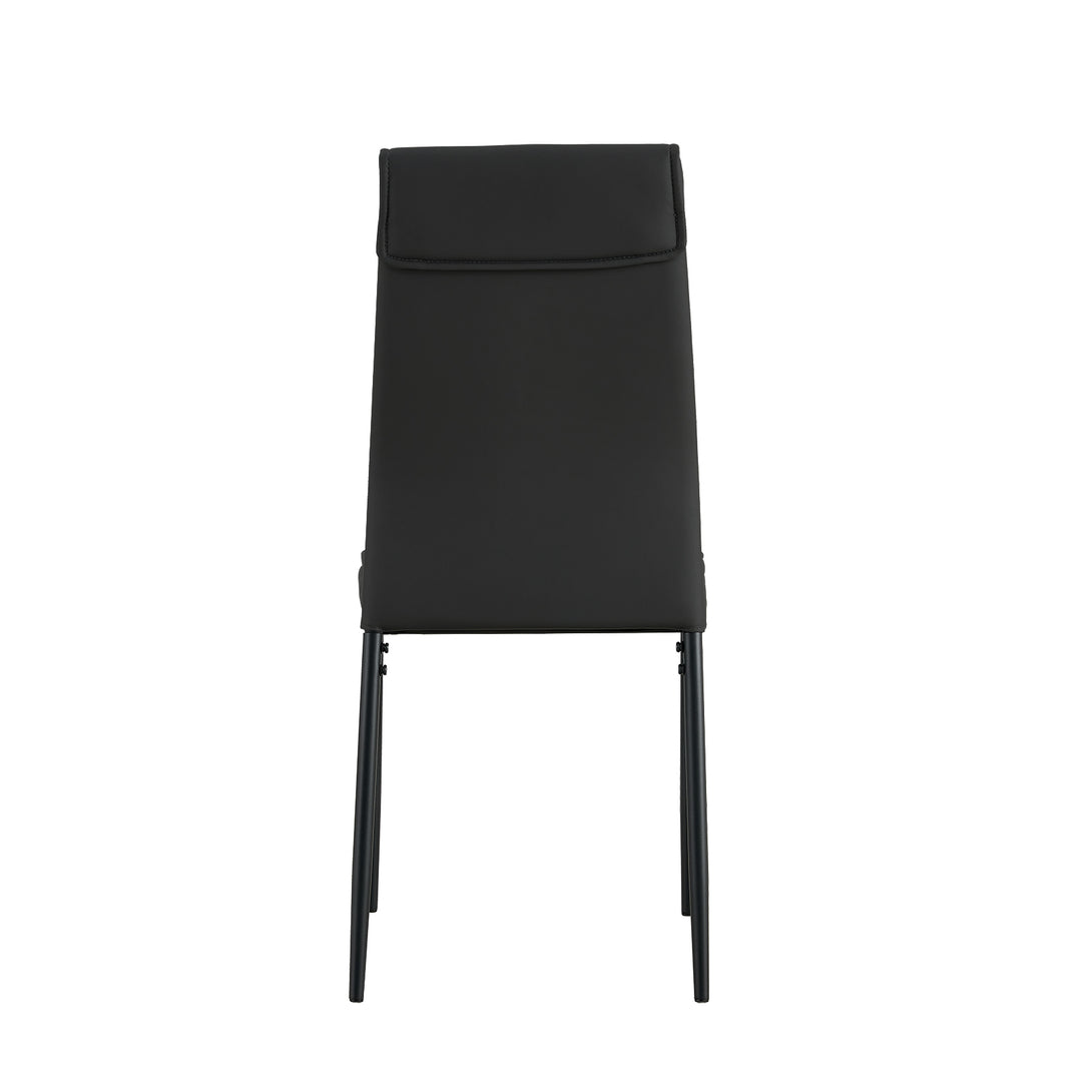 4 pcs Black Modern Kitchen Dining Chairs with High Density Sponge and Metal Legs_12