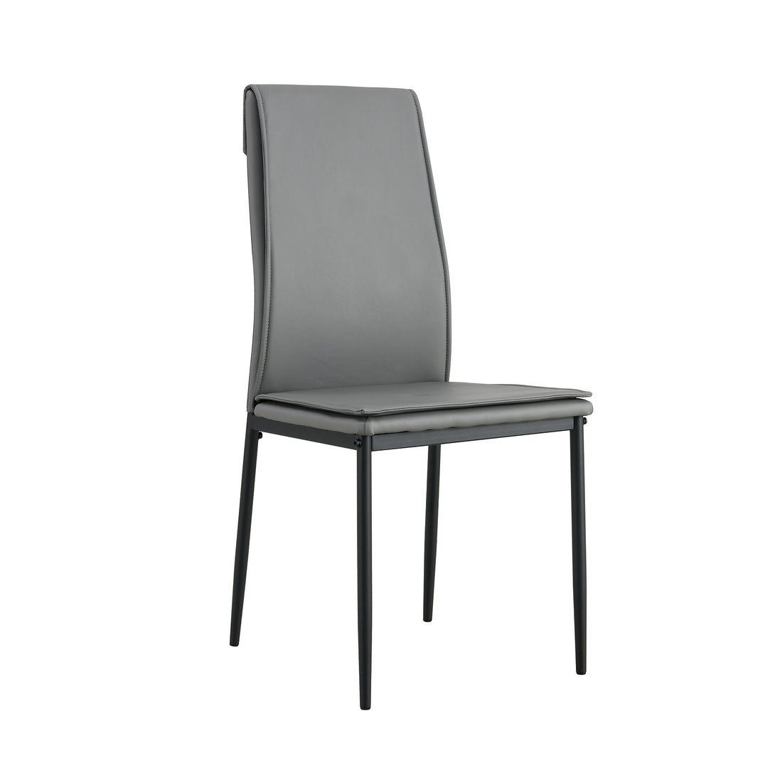 4 pcs Grey Modern Kitchen Dining Chairs with High Density Sponge and Metal Legs_19