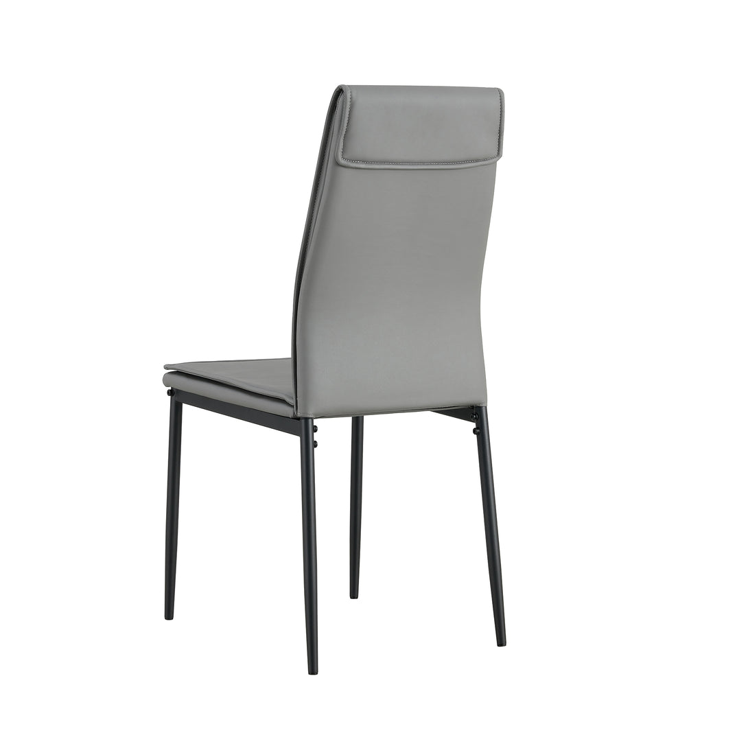 4 pcs Grey Modern Kitchen Dining Chairs with High Density Sponge and Metal Legs_20