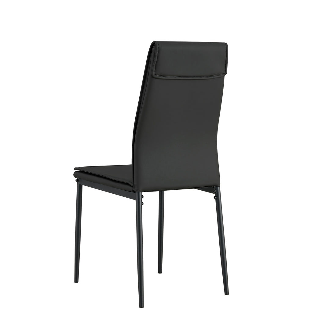 4 pcs Black Modern Kitchen Dining Chairs with High Density Sponge and Metal Legs_14