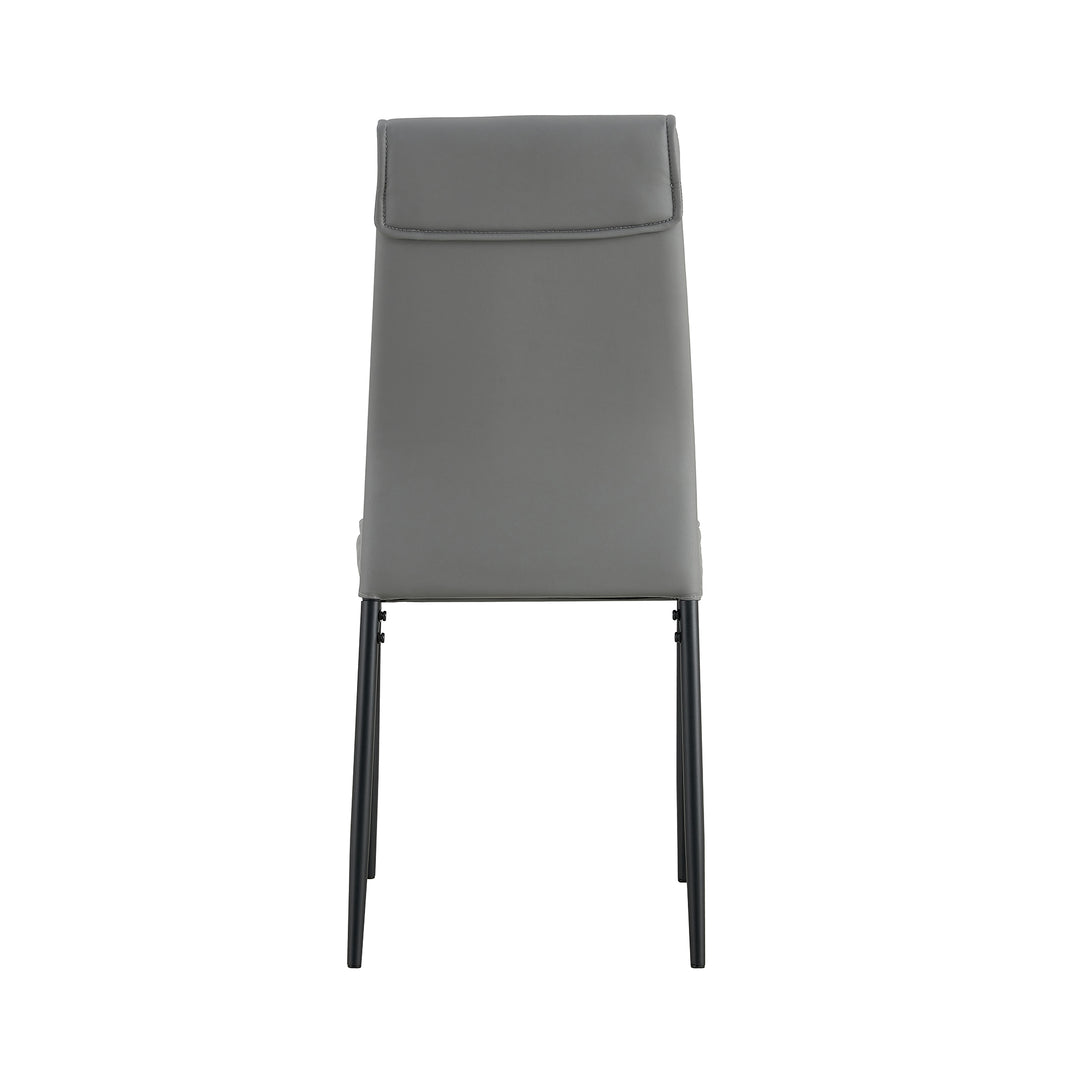 4 pcs Grey Modern Kitchen Dining Chairs with High Density Sponge and Metal Legs_17