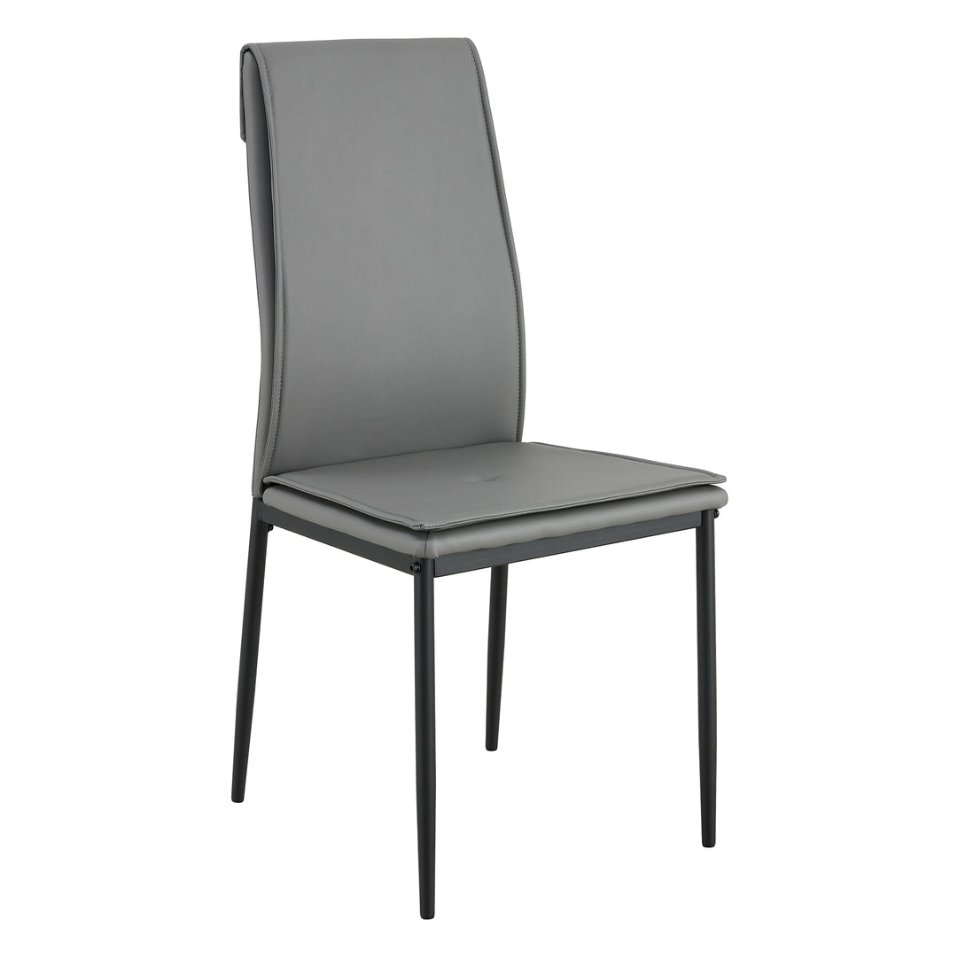 4 pcs Grey Modern Kitchen Dining Chairs with High Density Sponge and Metal Legs_12