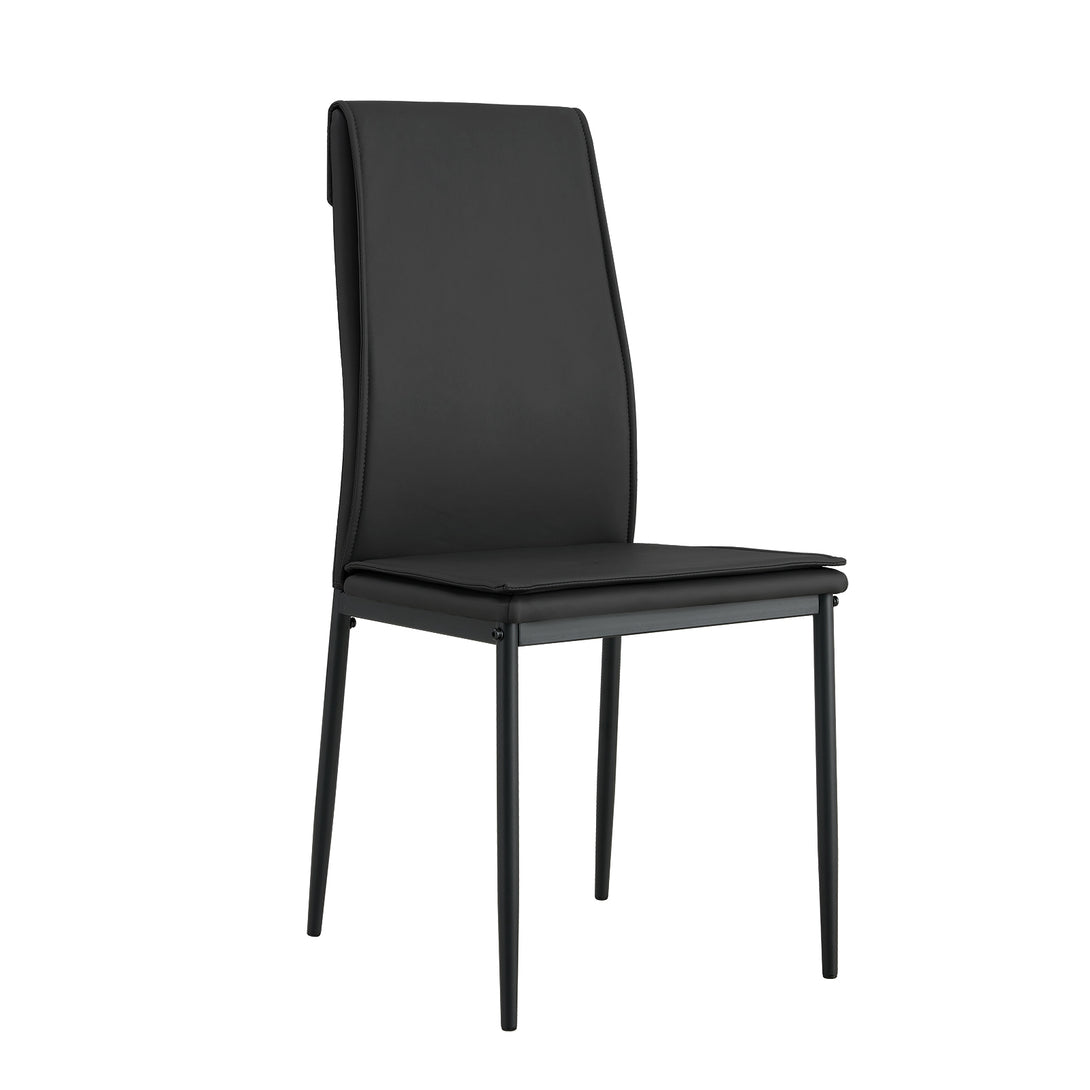 4 pcs Black Modern Kitchen Dining Chairs with High Density Sponge and Metal Legs_16