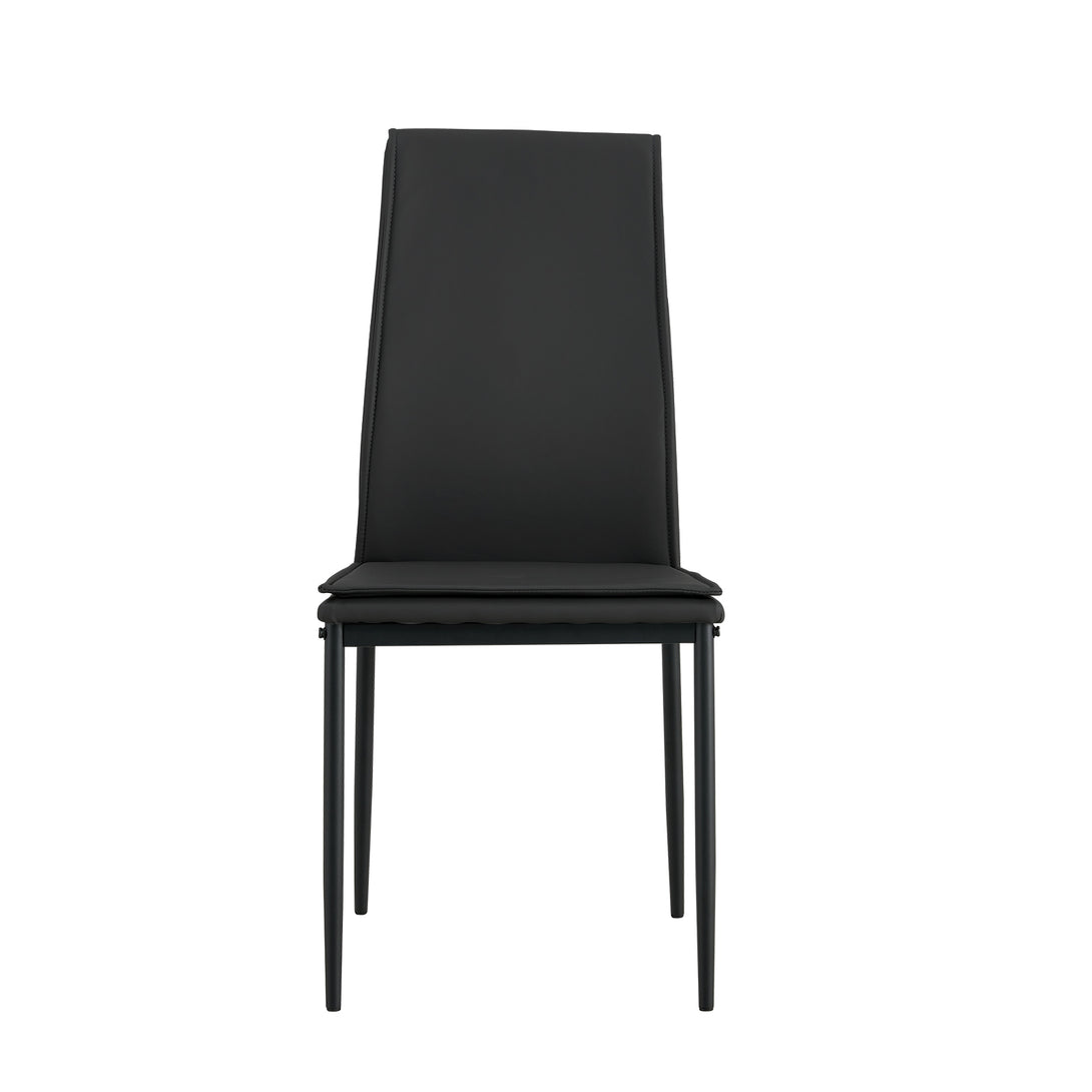 4 pcs Black Modern Kitchen Dining Chairs with High Density Sponge and Metal Legs_13