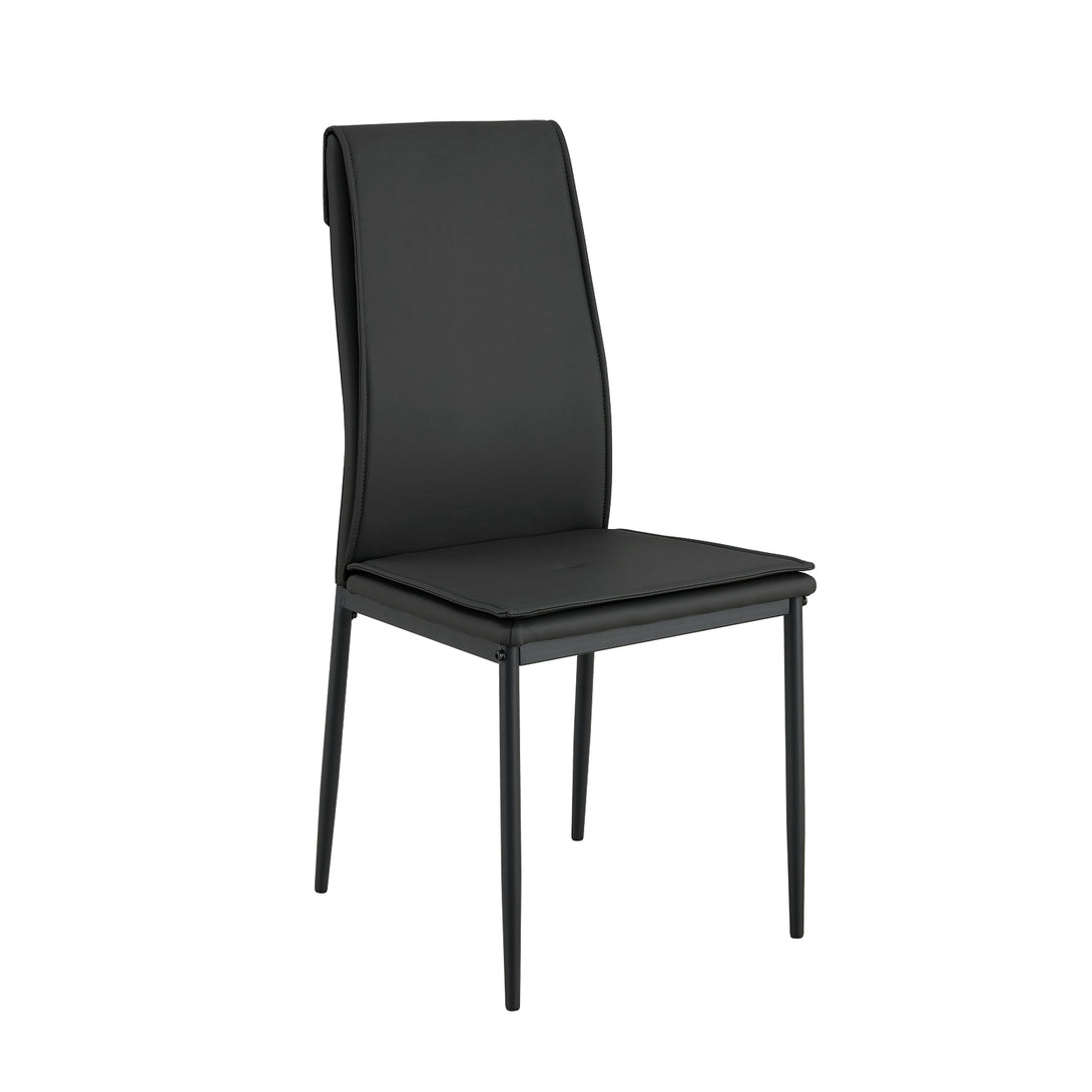 4 pcs Black Modern Kitchen Dining Chairs with High Density Sponge and Metal Legs_8