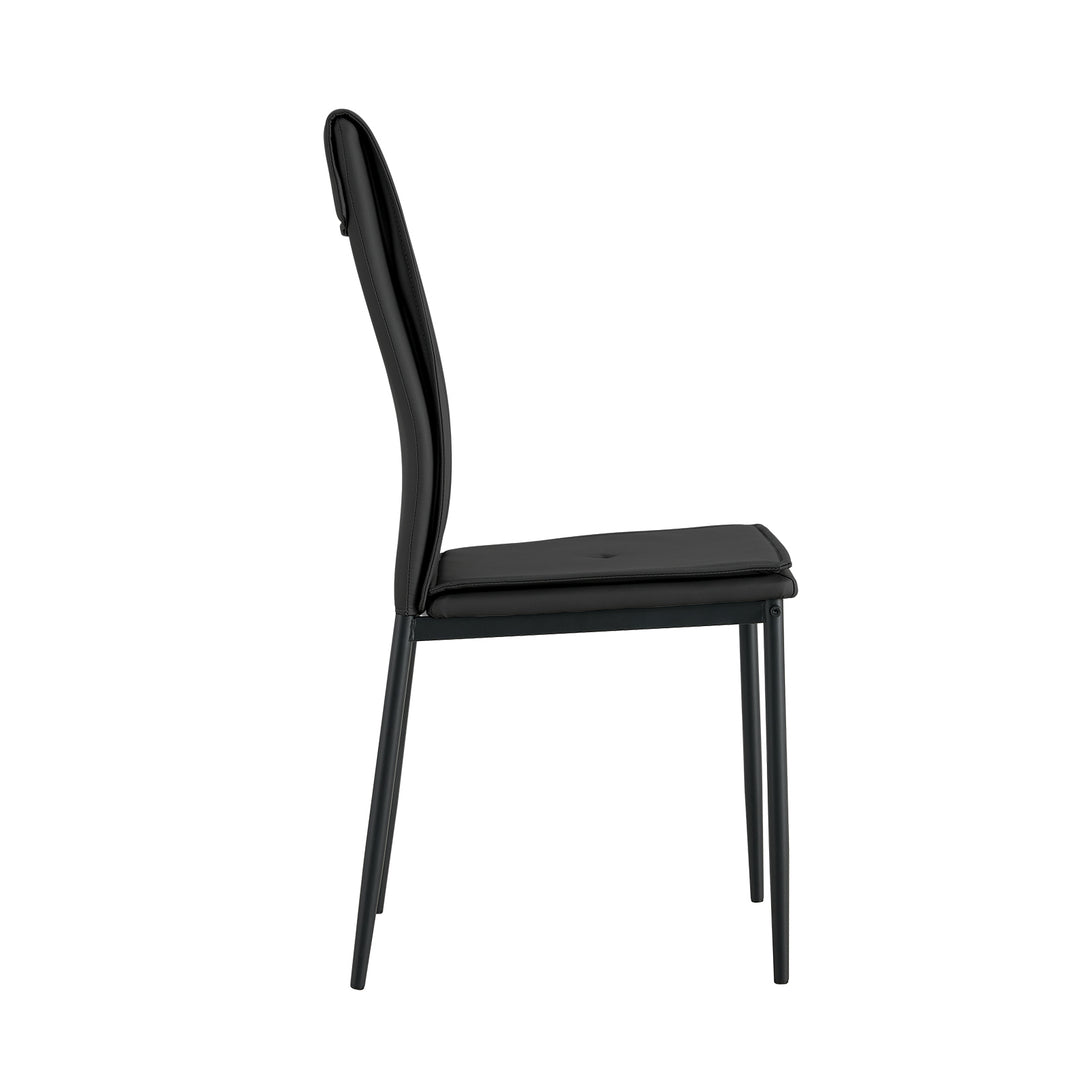 4 pcs Black Modern Kitchen Dining Chairs with High Density Sponge and Metal Legs_15