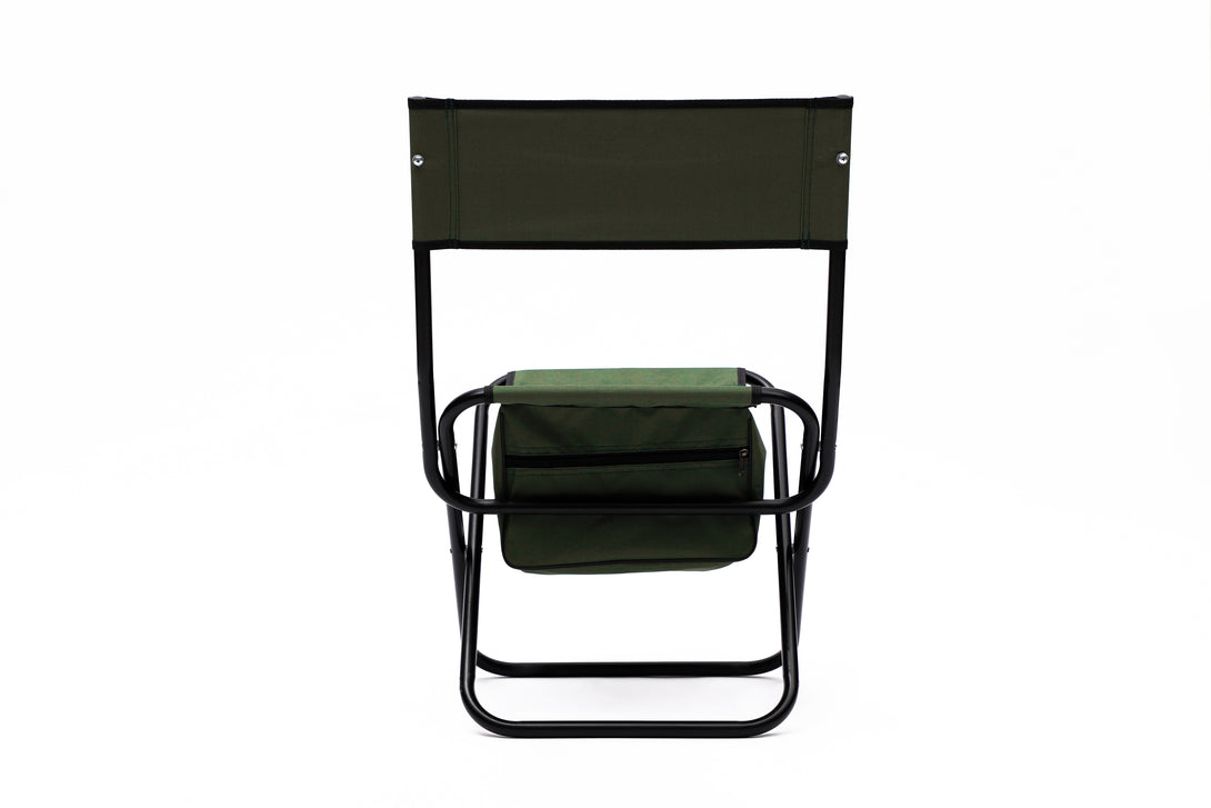 Set of 5 Outdoor Camping Foldable Chair and Roll up Portable Table- Black+Green_6