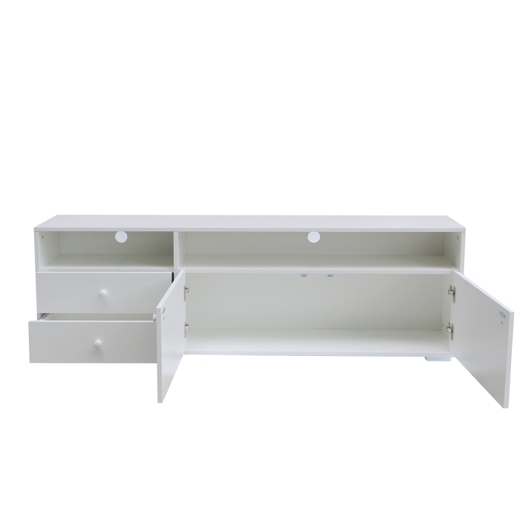 Media Console Entertainment Center Television Table TV Cabinet- White_4