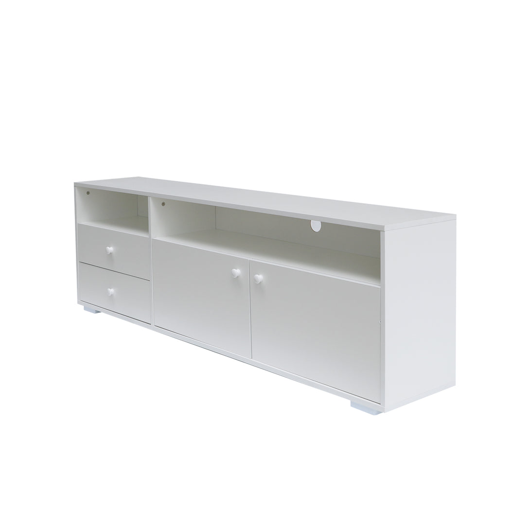 Media Console Entertainment Center Television Table TV Cabinet- White_5